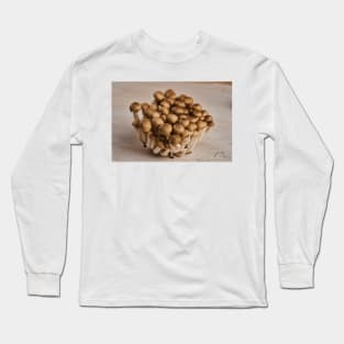 Brown shimeji mushrooms closeup Long Sleeve T-Shirt